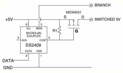 Figure 10: Switching local power to branch using DS2409